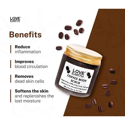Love Earth Coffee Body Scrub With Organic Shea Butter & Vitamin E 100 gm - Body Butter