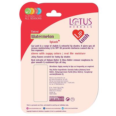 Lotus Herbals Lip Lush Watermelon Splash Spf 20 4 Gm - Face Sunscreen