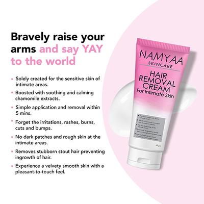 Namyaa Hair Removing Cream for Sensitive Skin Of Intimate Areas 60gm with After Wax Soothing Serum 15gm 2's - Creams/Oils/Lotions