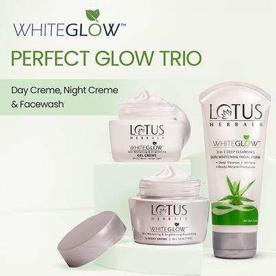 Lotus Herbals Whiteglow Day And Night Pack with Face Wash Day Cream Night Cream Facewash 220 g - Face Creams