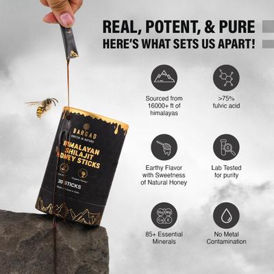 Bargad Himalayan Shilajit Honey Sticks - Classic Flavour 30's - Speciality Medicines