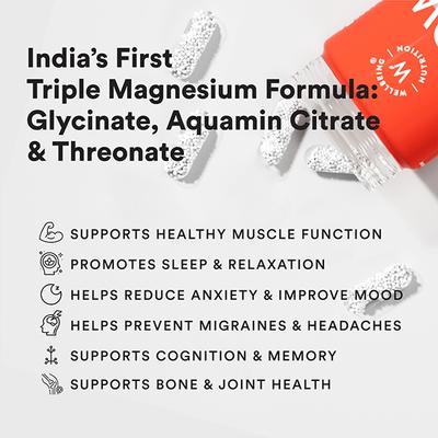 Wellbeing Nutrition Slow Triple Magnesium Complex with Glycinate, Aquamin Citrate (60 Capsules) 1's - Calcium And Minerals