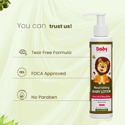 Baby Organo Ayurvedic Nourishing Baby Lotion - Wheat Germ & Ylang Ylang Oil 200 ml - Creams, Lotions & Oils