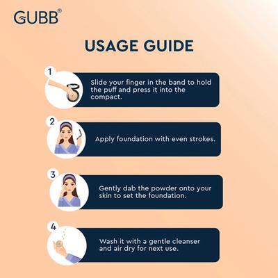 GUBB Powder Puff - 2 Flocked Puff 30 gm - Sponges & Applicators