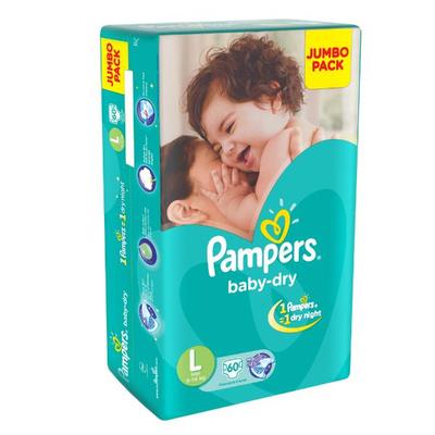 Pampers Baby-Dry Diapers (L) 60's - Diapers & Wipes