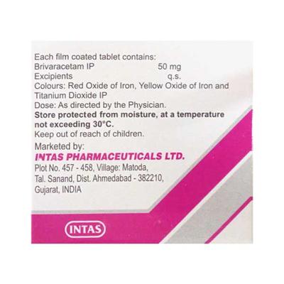 BRIVAZEN 50 Tablet 15's - Epilepsy/Convulsion-Ant