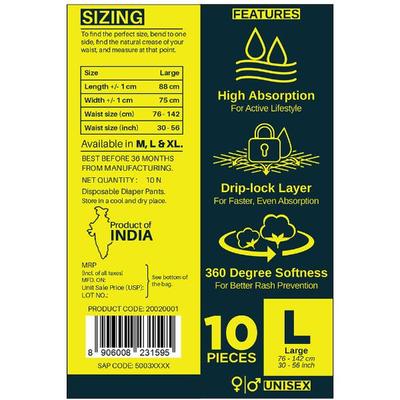 B-Fit Adult Diaper PANTS (UNI) (L) 10's - Adult Diapers & Pads