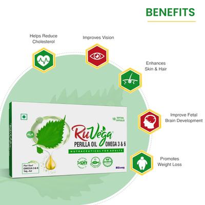 Ruvega Perilla Oil Omega 3 & 6 Capsules 10's - Omega Fish Oil Fatty Acids