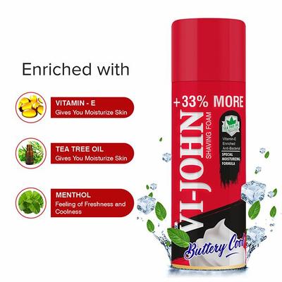 VI-John Special Moisturizing formula Shaving Foam for Men with Vitamin E an Enriched 400 gm - Shaving Foams