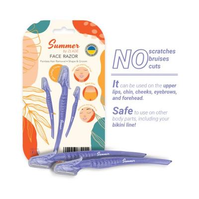 Summer By Zlade Face & Eyebrow Razor For Women Painless Shaving with Protective Caps 3's - Shaving & Hair Removal