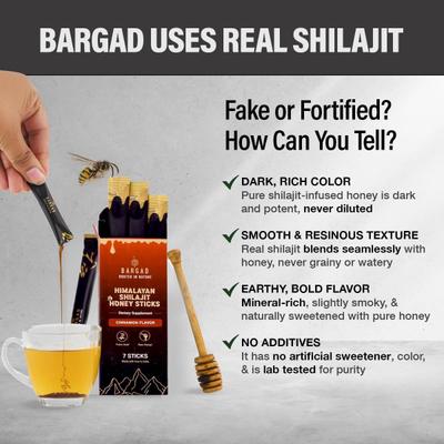 Bargad Himalayan Shilajit Honey Sticks - Cinnamon Flavour 7's - Speciality Medicines
