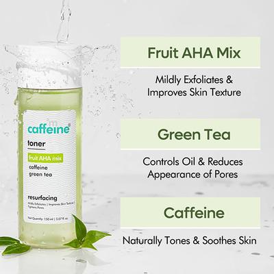 Mcaffeine Toner With Fruit Aha Mix & Green Tea 150 ml - Toners