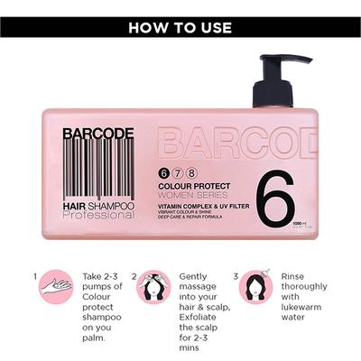 Barcode Professional Hair Shampoo Colour Protect (BCSH004) 1000 ml - Shampoos