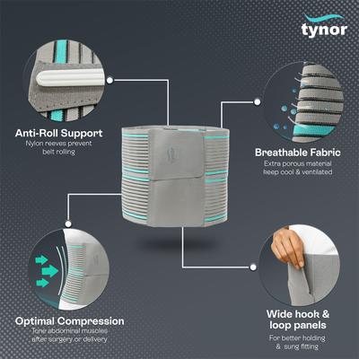 Tynor Tummy Trimmer/Abdominal Belt (M) (A 03) - Abdomen/Neck/Arm/Elbow Supports