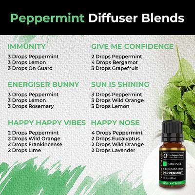 Organic Forest 100% VEGAN Peppermint Essential Oil 10 ml - Essential Oils