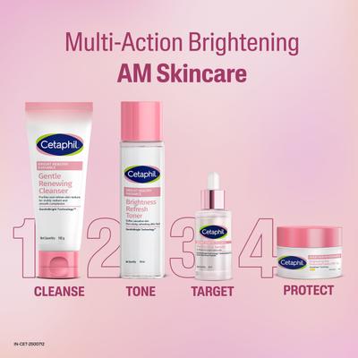 Cetaphil Bright Healthy Radiance Gentle Renewing Cleanser GentleBright Technology with Vitamin E-releasing Jojoba Beads 100 g - Face Washes