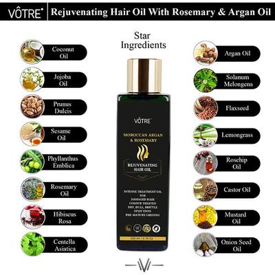 Votre Rejuvenating Hair Oil - Moroccan Argan & Rosemary 200 ml - Hair Oils