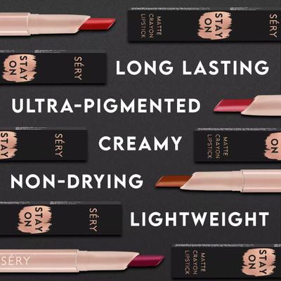 SERY Stay On Matte Crayon Lipstick - Rustic Blush 2 gm (N) - Lipsticks