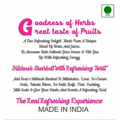 Rosa Dilkhush Sharbat 750 ml - Energy Drinks