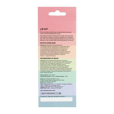 SUGAR POP Matte Lipcolour - 04 Raspberry + Nourishing Lip Balm - 02 Cherry Lip Kit 10 gm - Lipsticks