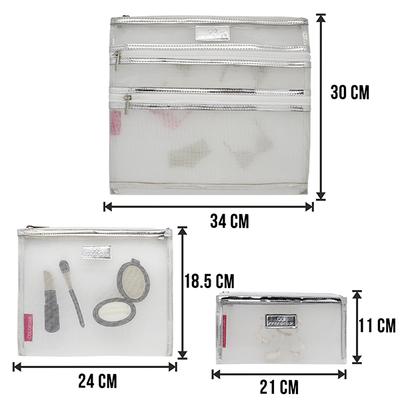 Colorbar Mesh Pouch - (Set Of Three) 1's - Makeup Bags & Cases