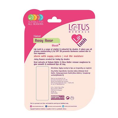 Lotus Herbals Lip Lush Rosy Rose Blush Spf 20 4 Gm - Face Sunscreen