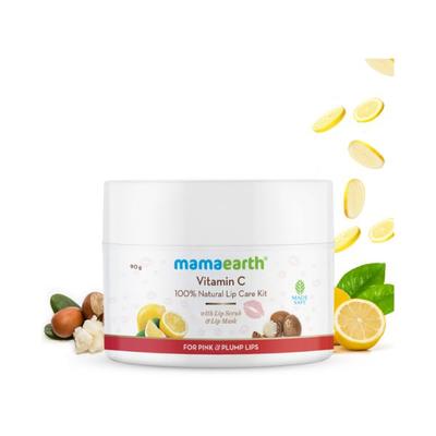 Mamaearth Vitamin C 100% Natural Lip Care Kit With Lip Scrub & Lip Mask For Pink and Plump Lips 90 gm - Lip Balms