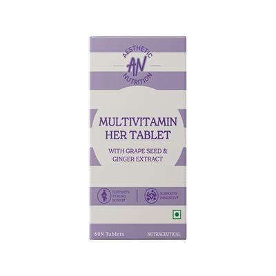 Aesthetic Nutrition Multivitamin Her With Grape Seed, Ginger Extract, Hyaluronic Acid, Vitamin B3, And B12 60 Tablets 1's - Multi-Vitamins
