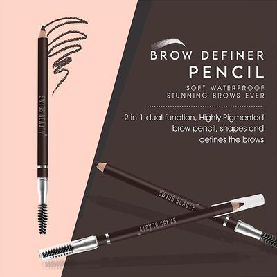 Swiss Beauty Eyebrow Definer Pencil With Spoolie, Shade - Chestnut 1.5 gm - Eyebrow Pencils & Enhancers