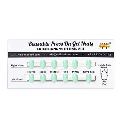 Handmade Press On Gel Nails - Pastle Sea Green 50 gm - Nail Polish