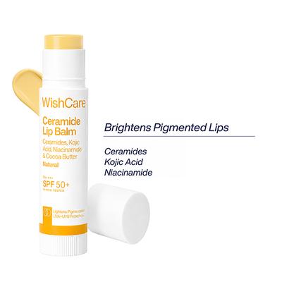 Wishcare Natural Ceramide Lip Balm for Dark Pigmented Lips with SPF50 PA+++ Heals Chapped Lips (5gm) - Lip Balms