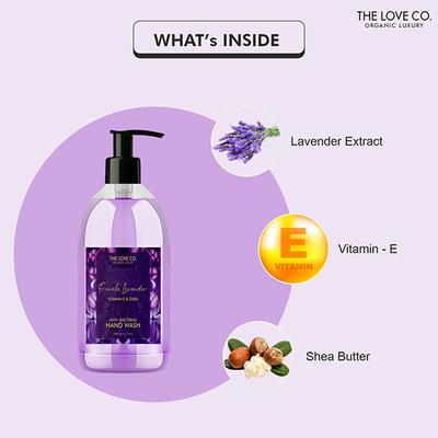 The Love Co. Lavender Hand Wash For Moisturized Hand - Gentle Cleanser for Soft Hands - Liquid Hand Soap Suitable for Sensitive Skin 300 ml - Hand Wash & Soaps
