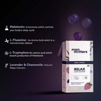 Man Matters Sleep Gummies with induced Melatonin For Deep, Improved & Quality Sleep (Pack of 30) 1's - Multi-Vitamins