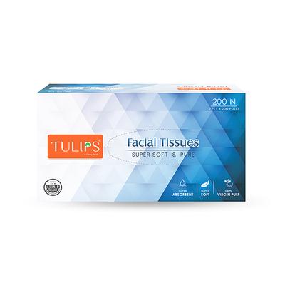 Tulips Facial Tissues 2ply x 200 Pulls 200's - Facial Wipes & Tissues