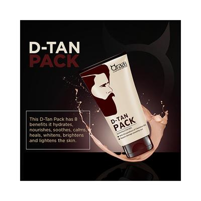 Qraamen De-Tan Face Pack For Men For Skin Lightening andBrightening 120 gm - Face Packs