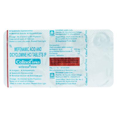 COLINOL SPAS Tablet 10's - Muscle Cramps/Spasticity-Ant