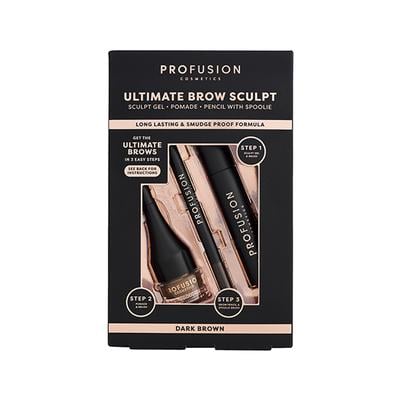 Profusion Cosmetics Ultimate (Brow Sculpt Sculpt Gel + Pomade + Pencil - Dark Brown 4ml + 1.8g + 0.07g) 1's - Eyebrow Pencils & Enhancers