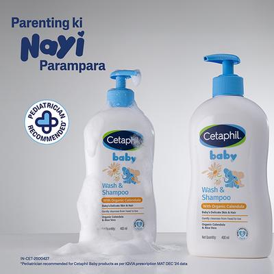 Cetaphil Baby Wash & Shampoo With Organic Calendula 400 ml - Baby Body Wash