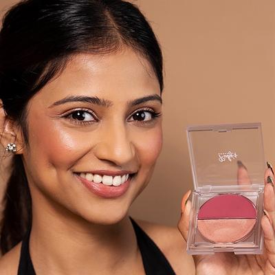 Ruby'S Organics 2 In 1 Creme Highlighter & Blush Duo - Illuminate + Deep Rose 9 gm - Face Palettes