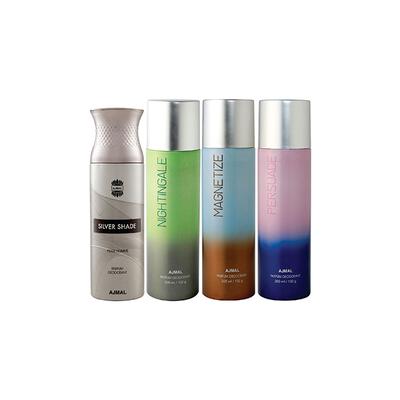 Ajmal 1 Silver Shade, 1 Nightingale, 1 Magnetize And 1 Persuade Deodorants Pack of 4 200 ml - Deodorants/Roll-Ons