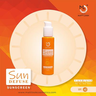 Matt Look Sun Defuse Sunscreen SPF 40, +UVB/UVA, Non-Gresy Formula, SC-02 for all Skin Types 100ml - Body Sunscreen