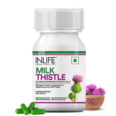 INLIFE Milk Thistle 800 mg Vegetarian Capsule 60's - Herbal Dietary Supplement