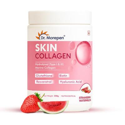 Dr. Morepen Skin Collagen Powder - Strawberry Watermelon 250 g - Hair & Skin