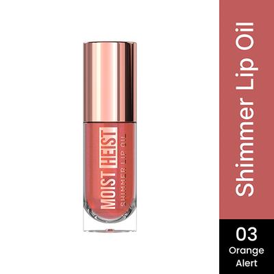 Swiss Beauty Moist Heist Shimmer Lip Oil, Luminous Shine, Hydrating, Lightweight -3 Orange Alert 4.8 gm - Lip Glosses