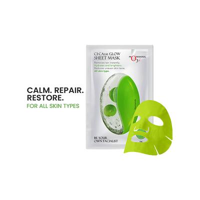 O3+ Ci-Calm Glow Sensitive Skin Sheet Mask with Ceramide for Barrier Repair & Anti Redness 30 gm - Sheet Masks