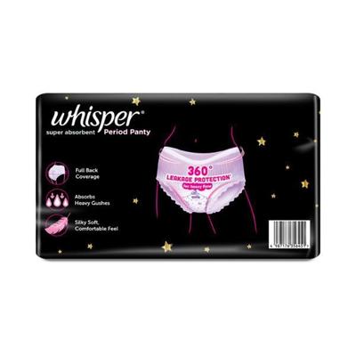 Whisper Super Absorbent Period Panty (L-XL)(60-100 cm) 18's - Panty Liners