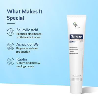 Fixderma Salyzap 2% Salicylic Acid Acne Spot Corrector Gel with 2% Niacinamide Pimple Remover (20ml) - Face Sunscreen