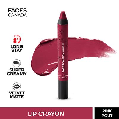 Faces Canada Ultime Pro Matte Lip Crayon Pink Pout 15 2.8 Gm - Lip Crayons