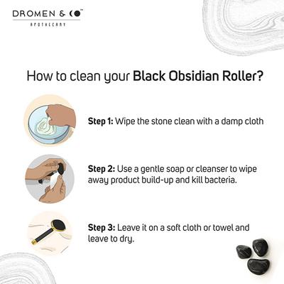 Dromen & Co Black Obsidian Facial Roller for Men 150 gm - Derma Rollers