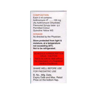 Zathrin Readymix 100mg Oral Suspension 15ml - Bacterial Infections-Mac
